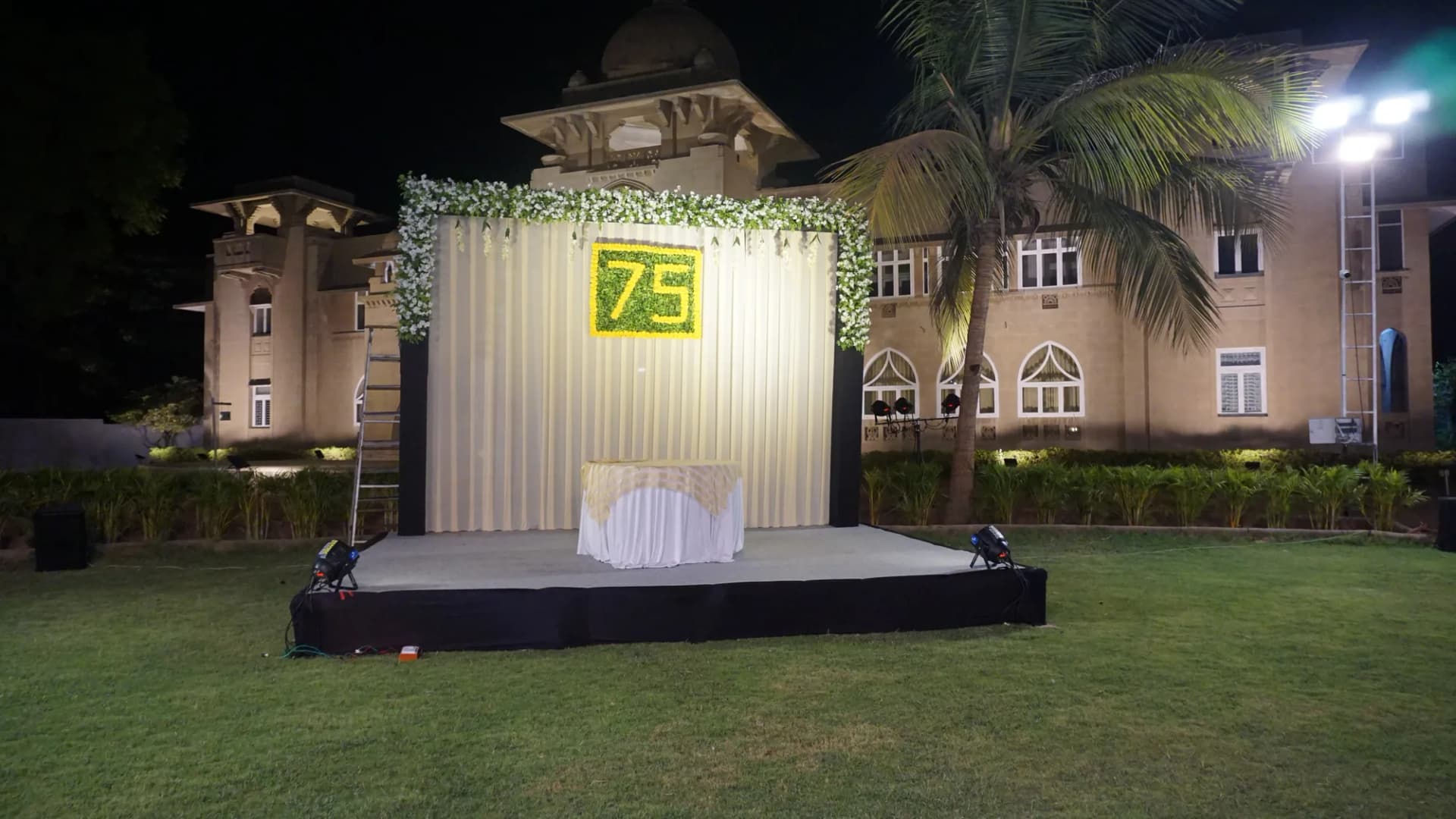 Birthday party stage decor at Shivmahal Palace, Vadodara