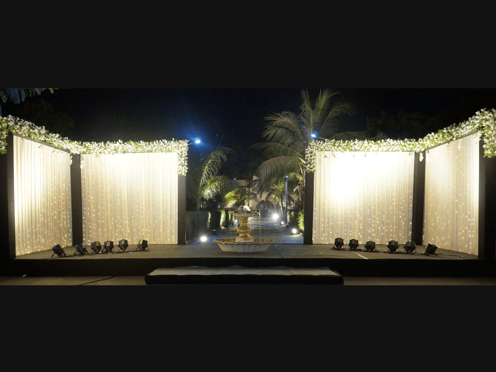 Decorated entrance for a birthday party at Shivmahal Palace