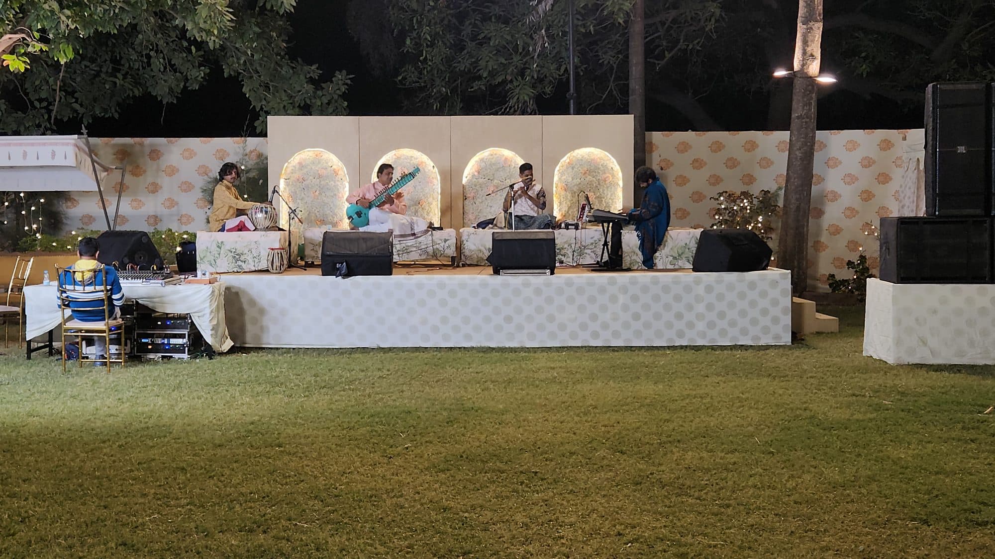 Stage set for a corporate function at Shivmahal Palace, Vadodara
